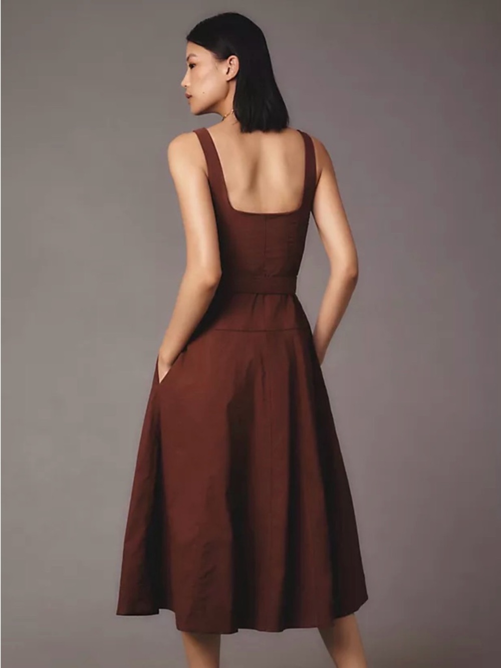 NWOT Anthropologie Sleeveless Zip-Front Tie Belted Mini Dress ✨ - Picture 5 of 6